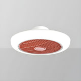 Simple Round Drum Flush Bladeless Ceiling Fan Light Image - 11