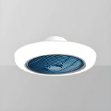 Simple Round Drum Flush Bladeless Ceiling Fan Light Image - 15