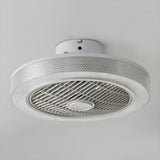 Simple Round Drum Flush Bladeless Ceiling Fan Light Image - 16