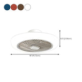 Simple Round Drum Flush Bladeless Ceiling Fan Light Image - 24