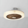 Simple Round Drum Flush Bladeless Ceiling Fan Light Image - 5