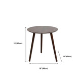 Simple Round Espresso Wood Brown Three Legs End Table #size