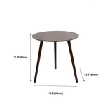 Simple Round Espresso Wood Brown Three Legs End Table Image - 15