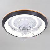 Simple Round Flush Modern Ceiling Fan with LED Light Image - 11