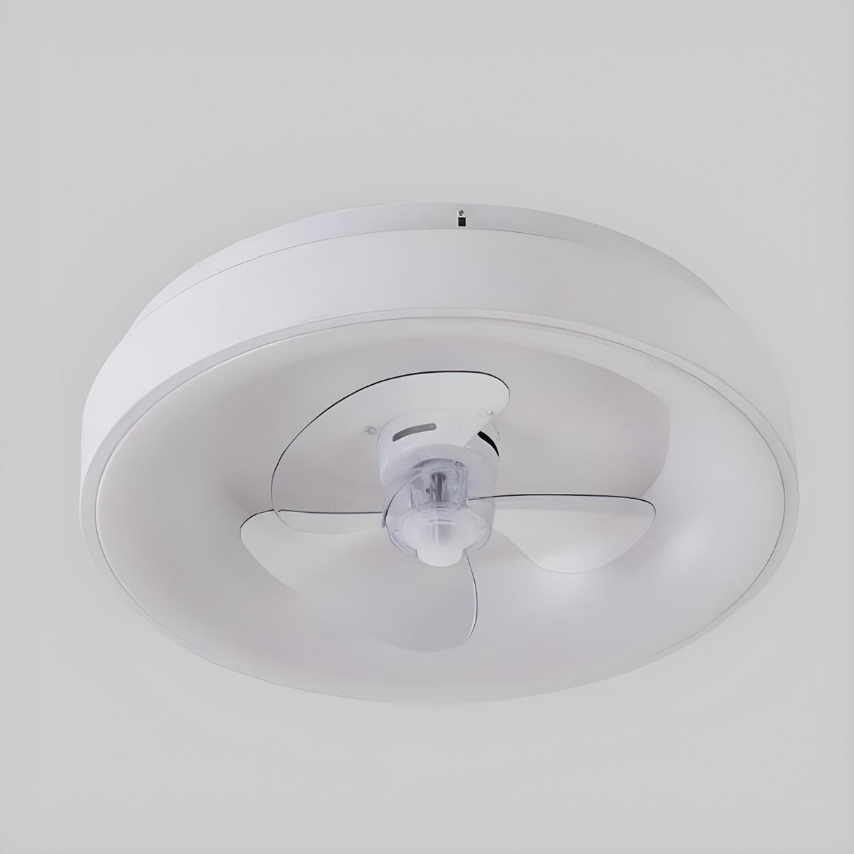 Simple Round Flush Modern Ceiling Fan with LED Light Image - 12