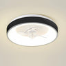 Simple Round Flush Modern Ceiling Fan with LED Light Image - 5