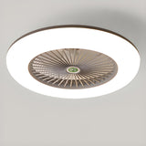 Simple Round Flush Mount Ceiling Fan with LED Light Image - 10