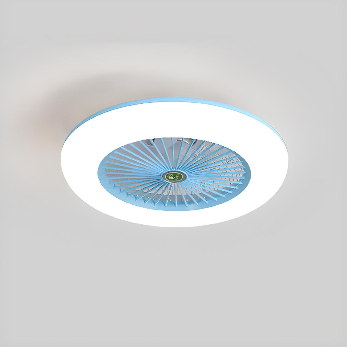 Simple Round Flush Mount Ceiling Fan with LED Light Image - 13