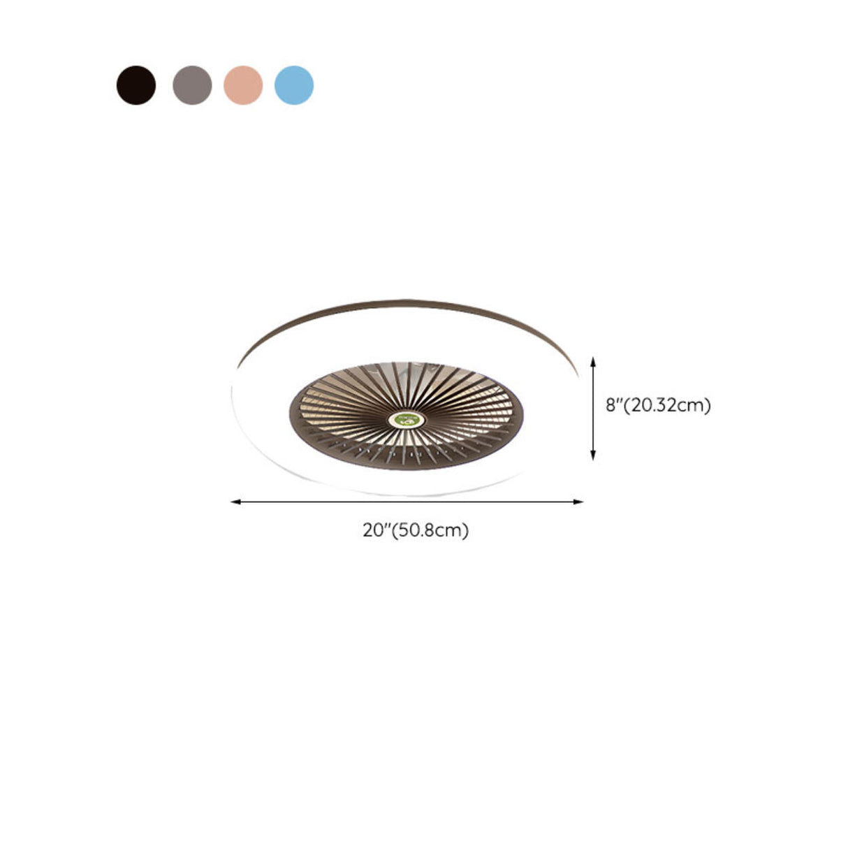 Simple Round Flush Mount Ceiling Fan with LED Light Image - 17