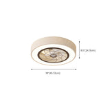 Simple Round Flush Mount Ceiling Fan with LED Light Image - 18