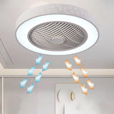 Simple Round Flush Mounted Ceiling Fan with  LED Light Image - 10