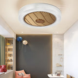 Simple Round Flush Mounted Ceiling Fan with  LED Light Image - 18