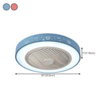 Simple Round Flush Mounted Ceiling Fan with  LED Light #size