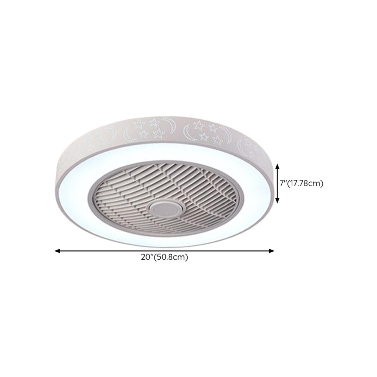 Simple Round Flush Mounted Ceiling Fan with  LED Light Image - 21