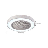 Simple Round Flush Mounted Ceiling Fan with  LED Light Image - 21