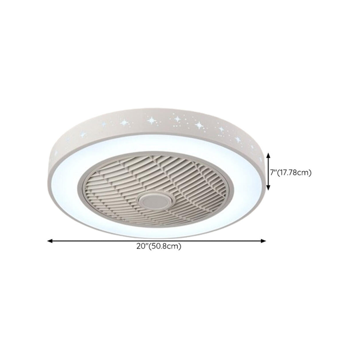 Simple Round Flush Mounted Ceiling Fan with  LED Light Image - 22