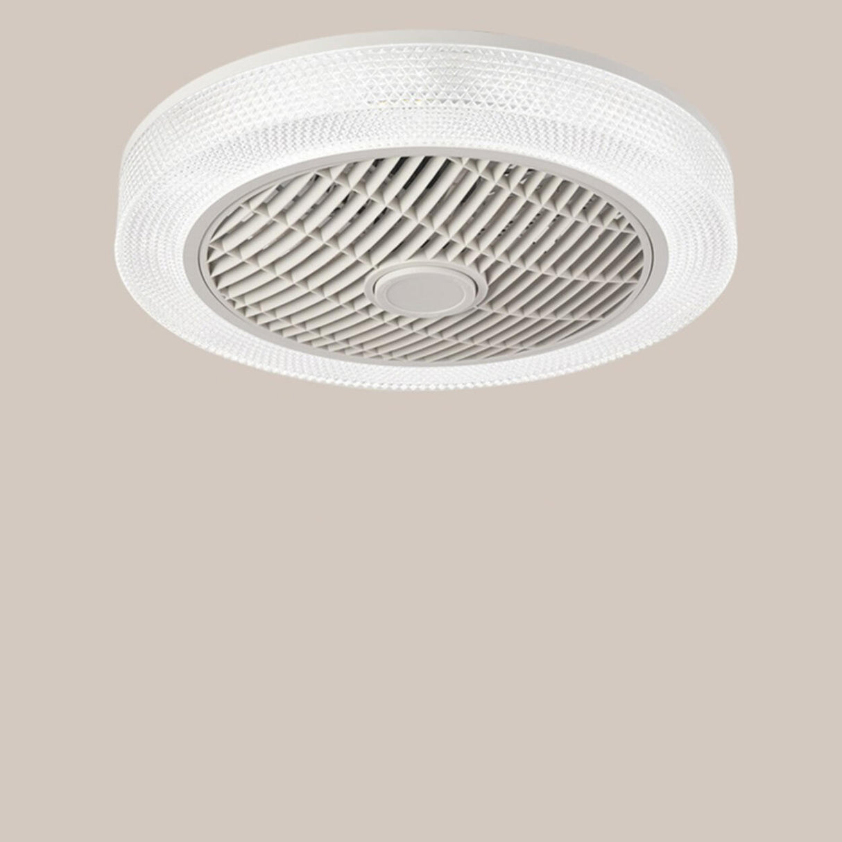 Simple Round Flush Mounted Ceiling Fan with  LED Light Image - 9