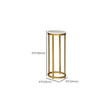 Simple Round Gold Marble Base Metal Nesting Plant Stand Image - 14