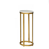 Simple Round Gold Marble Base Metal Nesting Plant Stand Image - 3