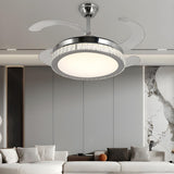 Simple Round LED Chrome Ceiling Fan with LED Light Image - 3