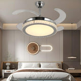 Simple Round LED Chrome Ceiling Fan with LED Light Image - 4