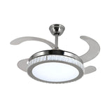 Simple Round LED Chrome Ceiling Fan with LED Light Image - 6