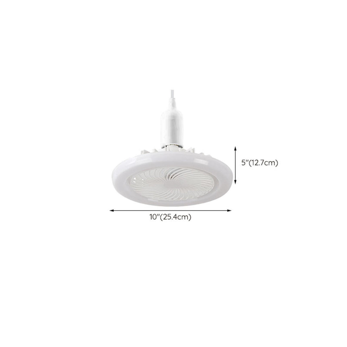 Simple Round White Bladeless Pendant Fan with Light 