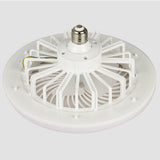 Simple Round White Bladeless Pendant Fan with Light Image - 7