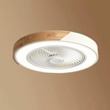 Simple Round Wood Bladeless Ceiling Fan with LED Light Image - 11