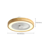 Simple Round Wood Bladeless Ceiling Fan with LED Light Image - 18