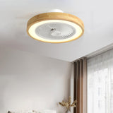 Simple Round Wood Bladeless Ceiling Fan with LED Light Image - 7