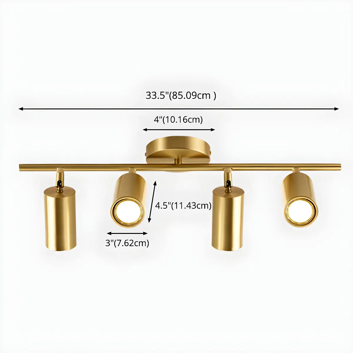 Simple Semi-Flush Cylinder Spotlight Fixed Track Light 