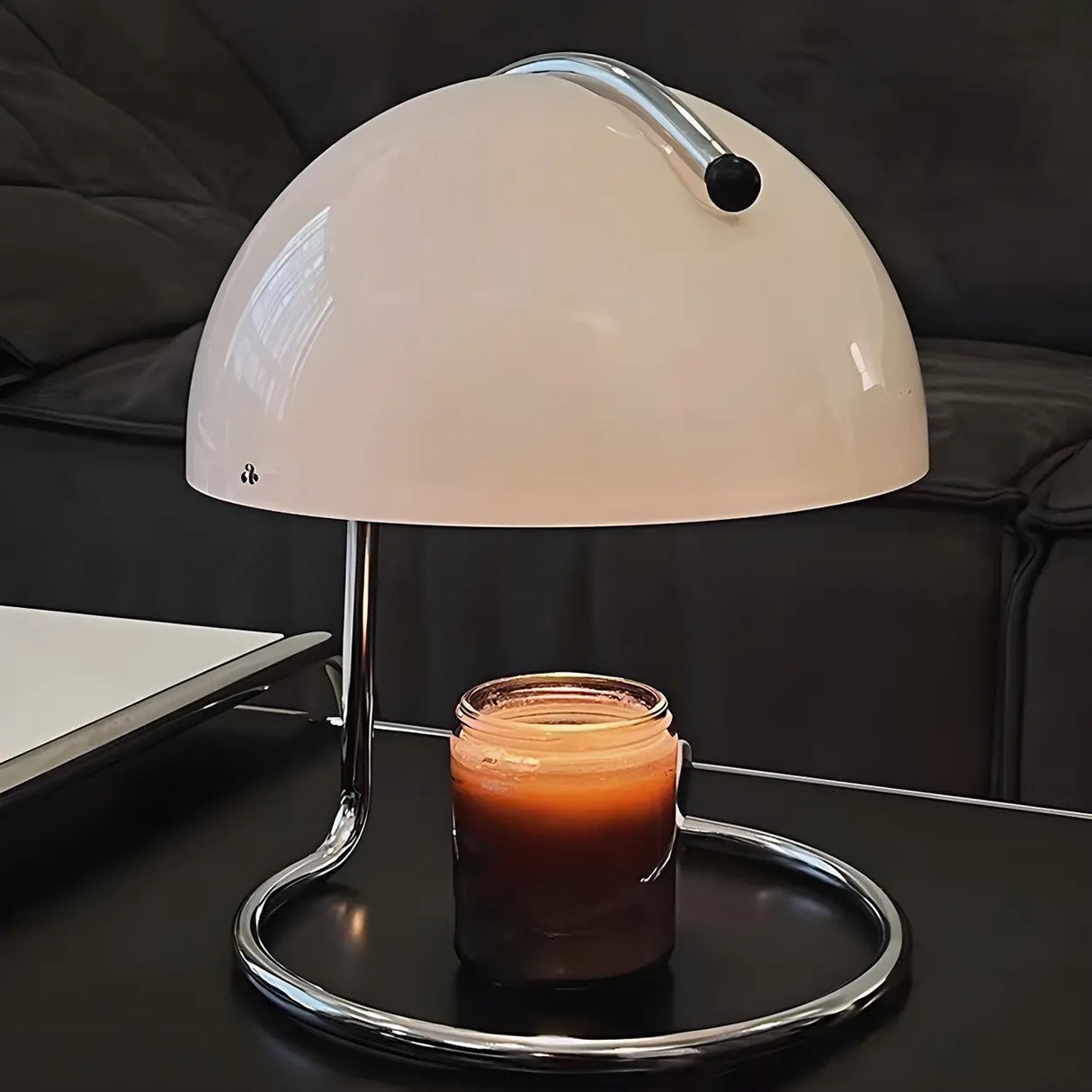 Simple Semicircle  Bedroom Dome Glass Small Table Lamp Image - 11