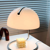 Simple Semicircle  Bedroom Dome Glass Small Table Lamp Image - 4