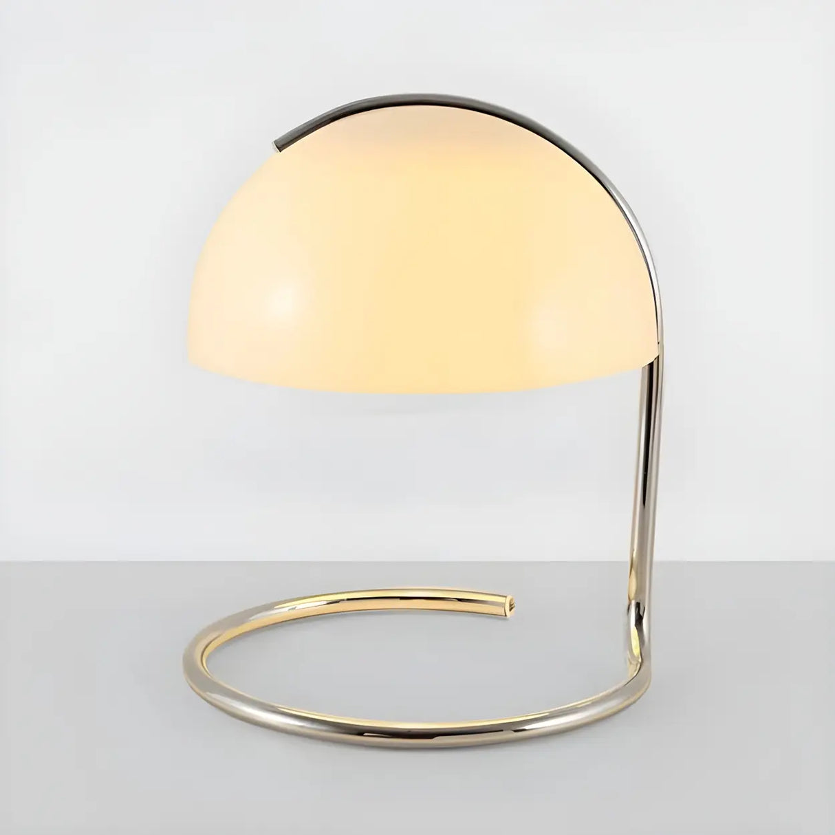 Simple Semicircle  Bedroom Dome Glass Small Table Lamp Image - 6