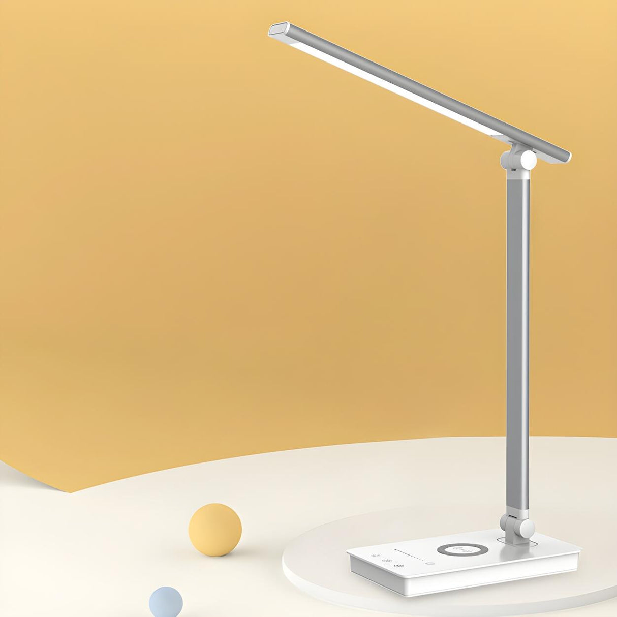 Simple Silver Linear LED Table Lamp with Touch Switch Image - 1