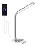 Simple Silver Linear LED Table Lamp with Touch Switch Image - 10