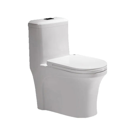 Simple Siphonic One-Piece Elongated Ceramic Toilet Image - 2