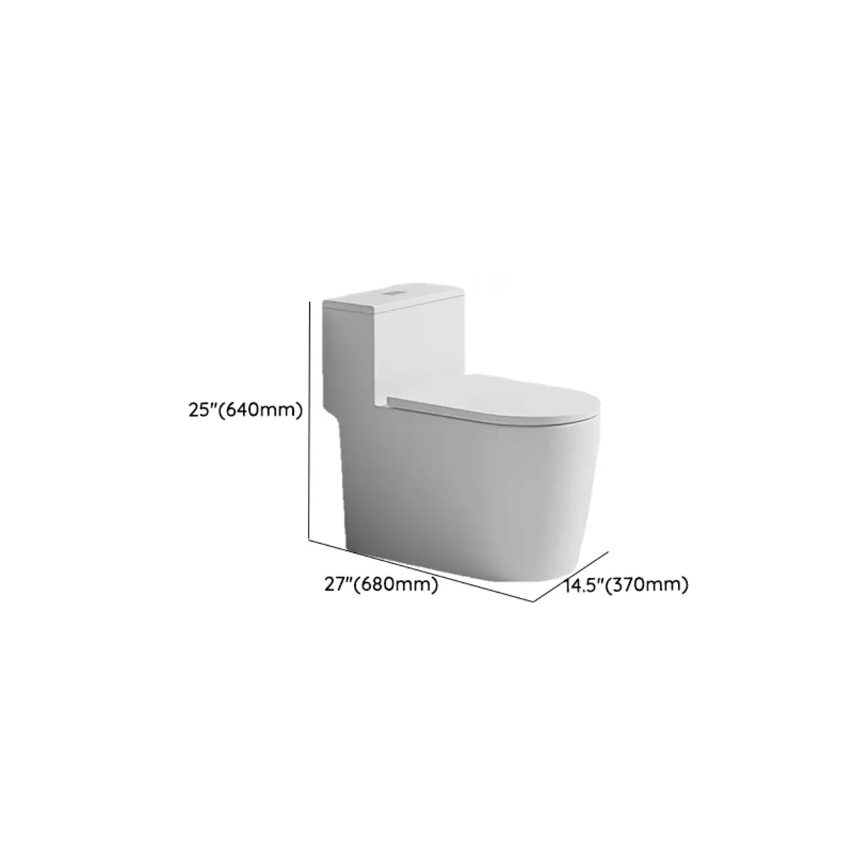 Simple Siphonic One-Piece Elongated Ceramic Toilet 