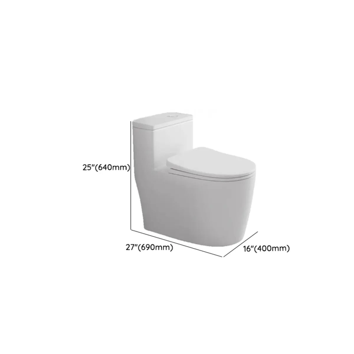 Simple Siphonic One-Piece Elongated Ceramic Toilet Image - 21