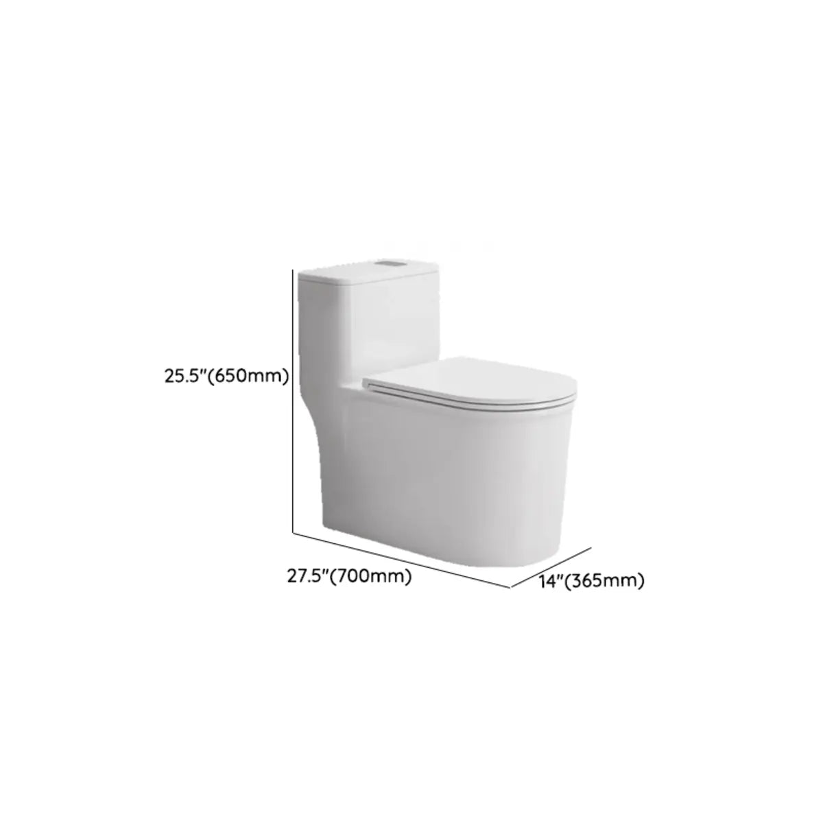 Simple Siphonic One-Piece Elongated Ceramic Toilet Image - 22