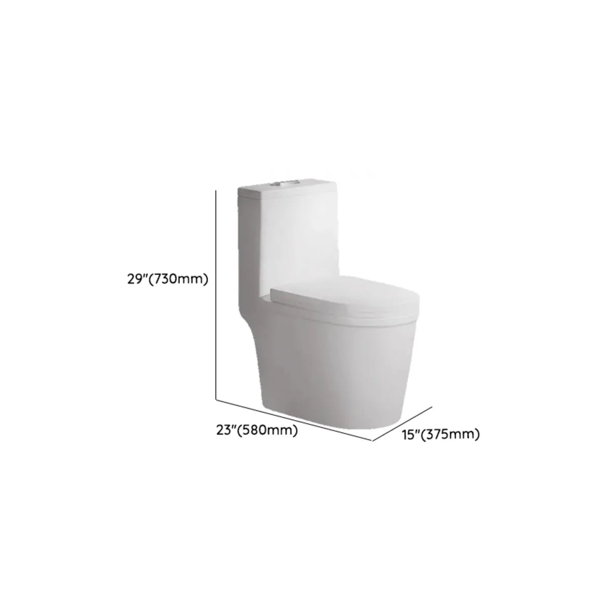 Simple Siphonic One-Piece Elongated Ceramic Toilet Image - 24