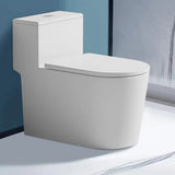 Simple Siphonic One-Piece Elongated Ceramic Toilet Image - 4