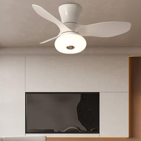 Simple Sleek 3 Blade Remote Control Ceiling Fan Light Image - 1