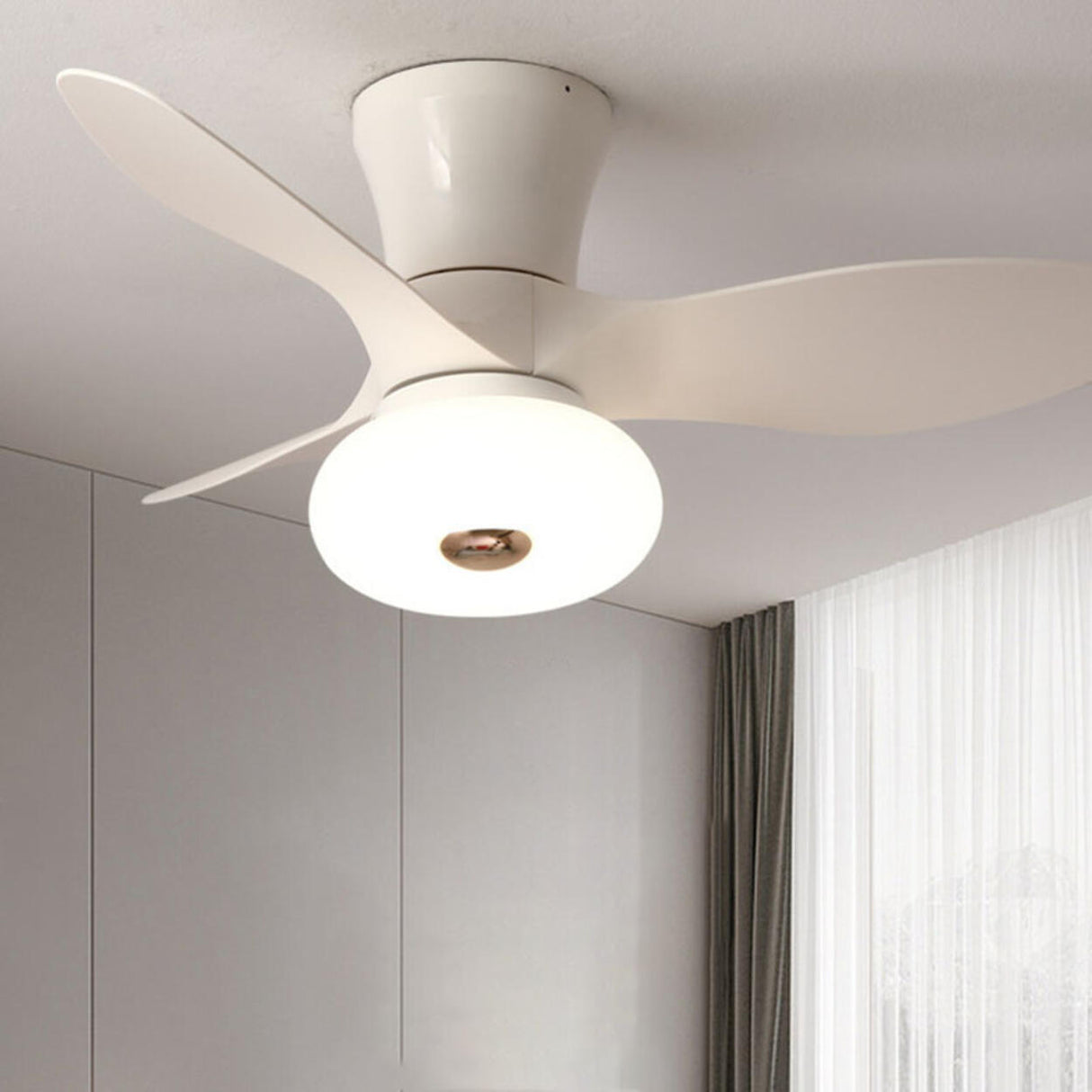 Simple Sleek 3 Blade Remote Control Ceiling Fan Light Image - 22