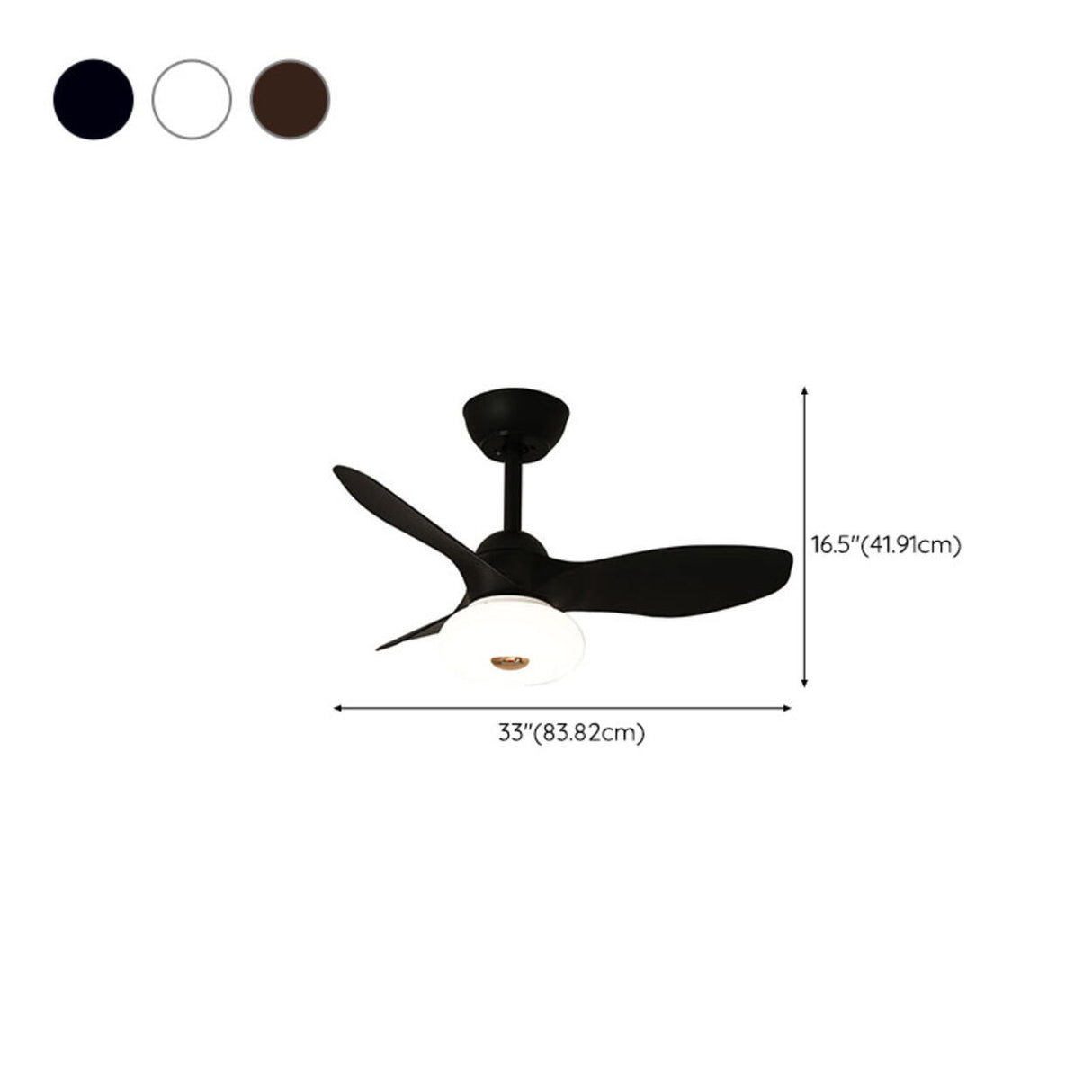 Simple Sleek 3 Blade Remote Control Ceiling Fan Light Image - 25