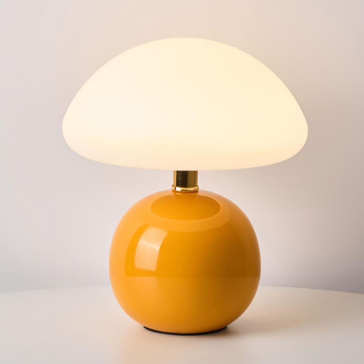 Simple Sleek Green Ceramic Round Base LED Table Lamp Image - 13