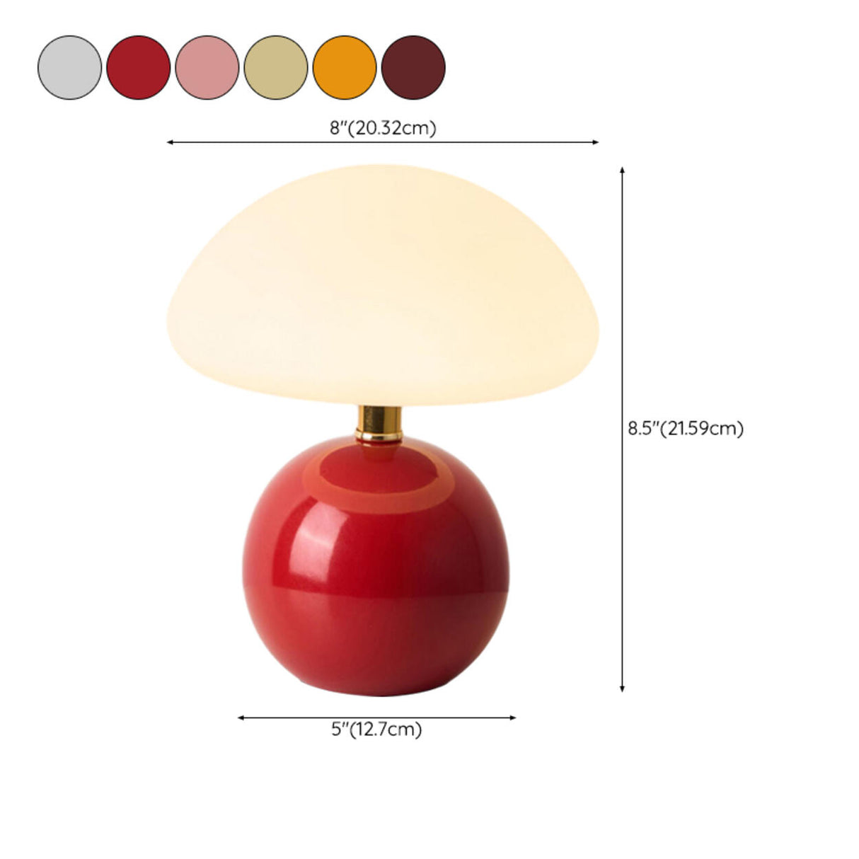 Simple Sleek Green Ceramic Round Base LED Table Lamp 