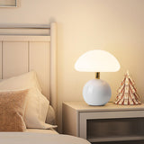 Simple Sleek Green Ceramic Round Base LED Table Lamp Image - 2