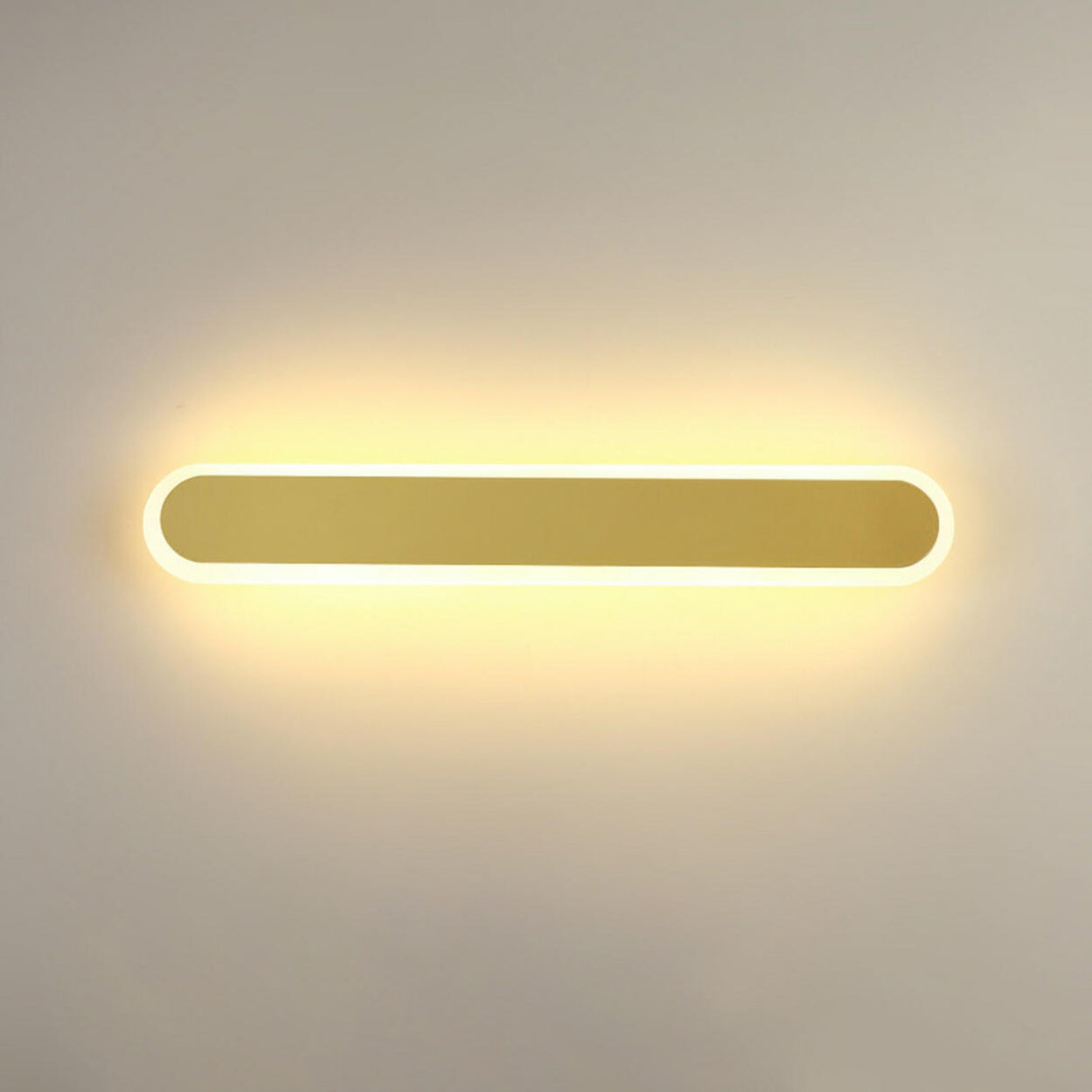 Simple Slim Vertical Gold LED Vanity Wall Light  Image - 2